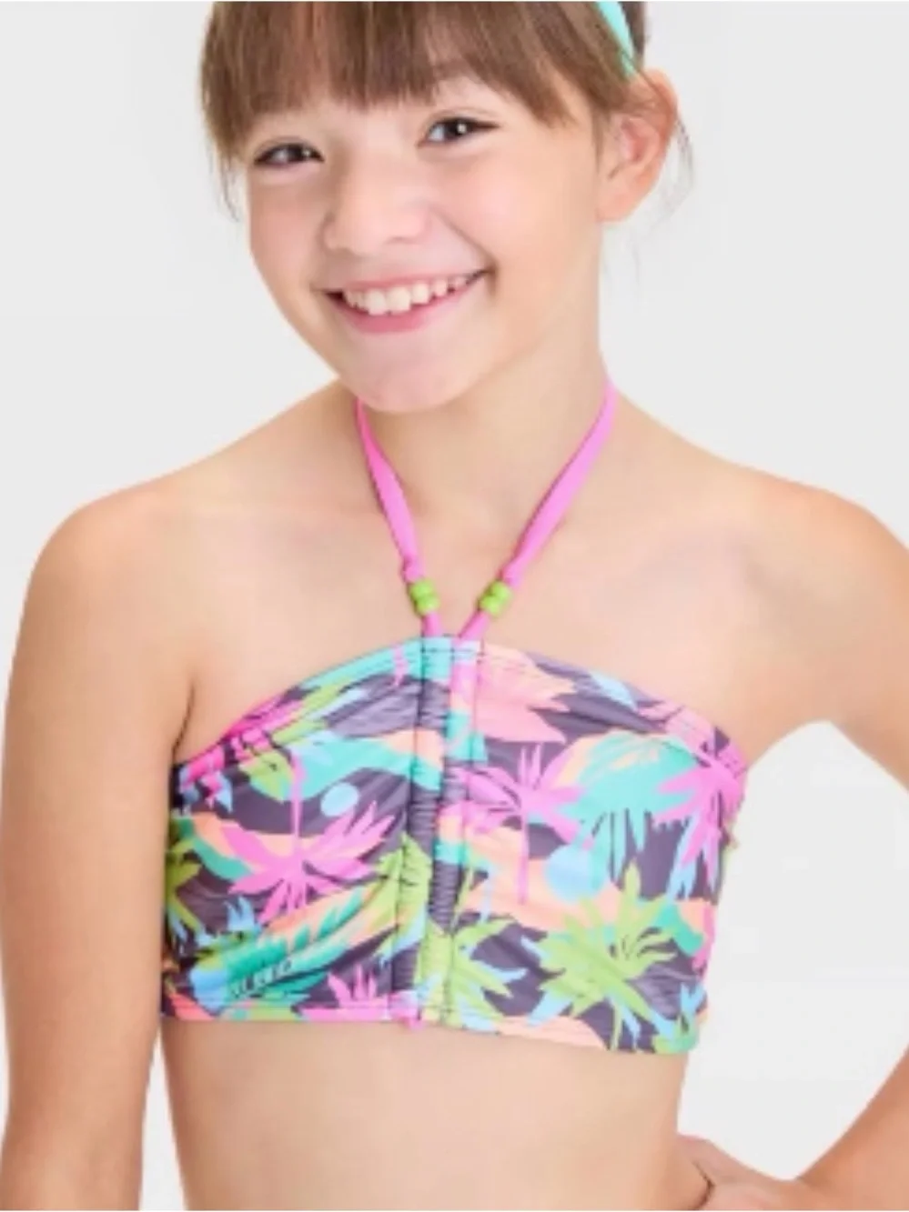 art class Neon Tropical Leaf Two-Piece Bikini - Pink, Teal, Lime